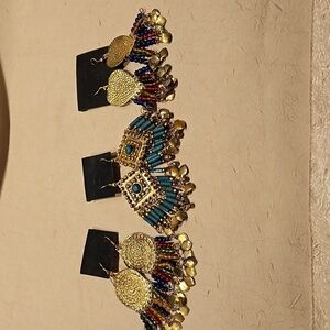3 PAIRS of Vintage BOHOMINIAN BRASS Earrings